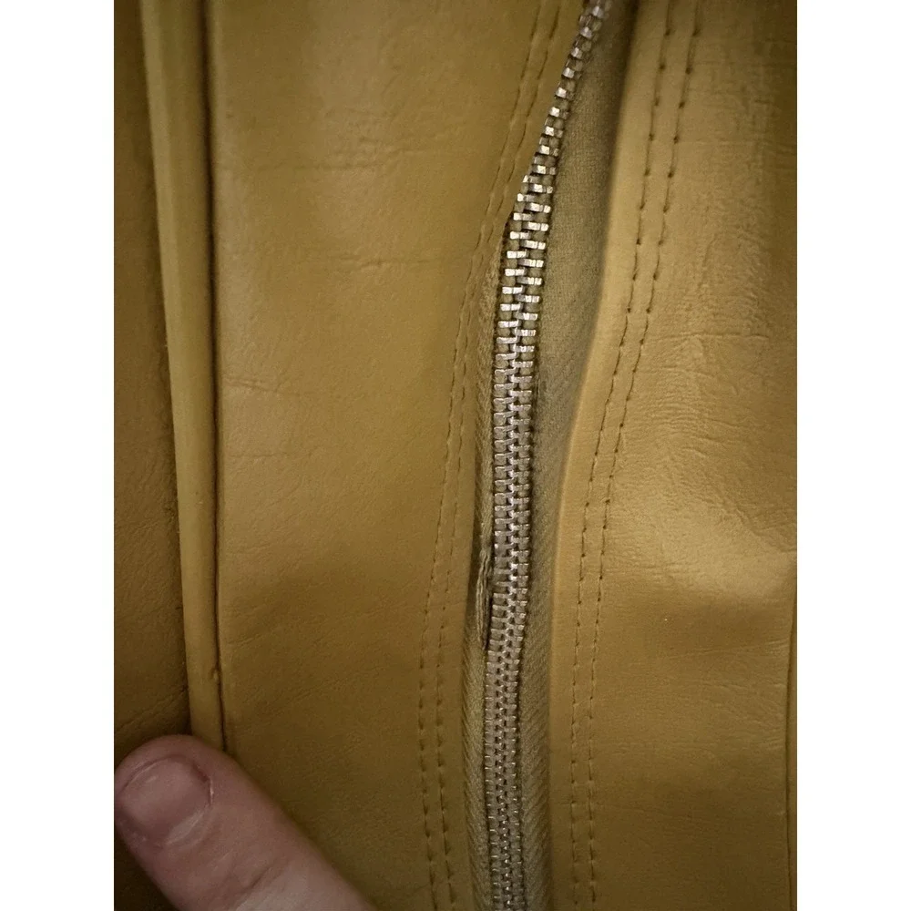 Vintage US Luggage Mustard Yellow Leather Shoulder Bag Briefcase